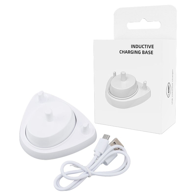 Inductive Charging Base Electric Toothbrush USB Charger with Charging Cable for D12513K D10513K D12 D16 White - Image 1