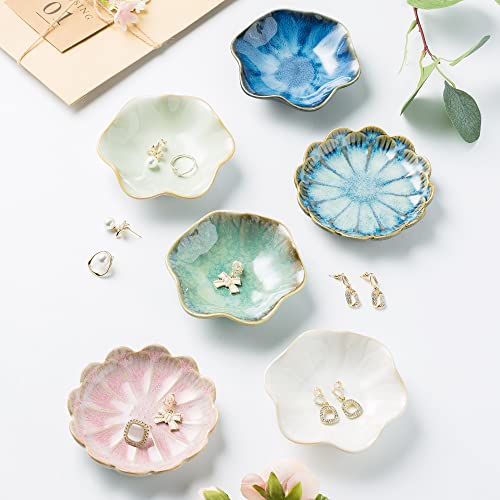 BEUNAIZER Jewelry Dish Tray, Ring Dish, Ceramic Trinket Tray, Key Bowl, Decorative Plate, for Friends Sisters Daughter Mother(Light Green) - Image 2