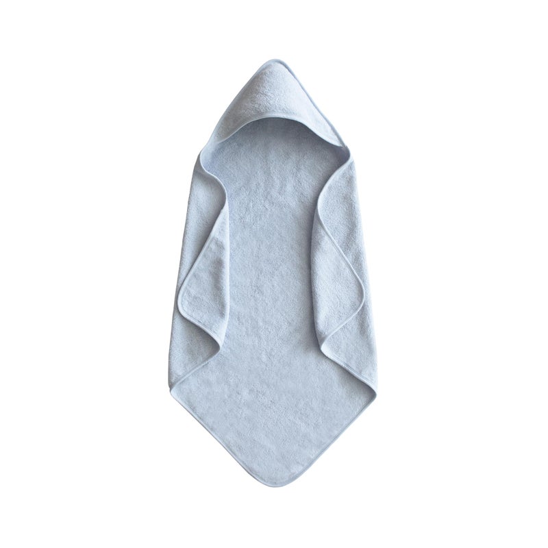 mushie Baby Hooded Towel | Organic Cotton (Baby Blue) - Image 1