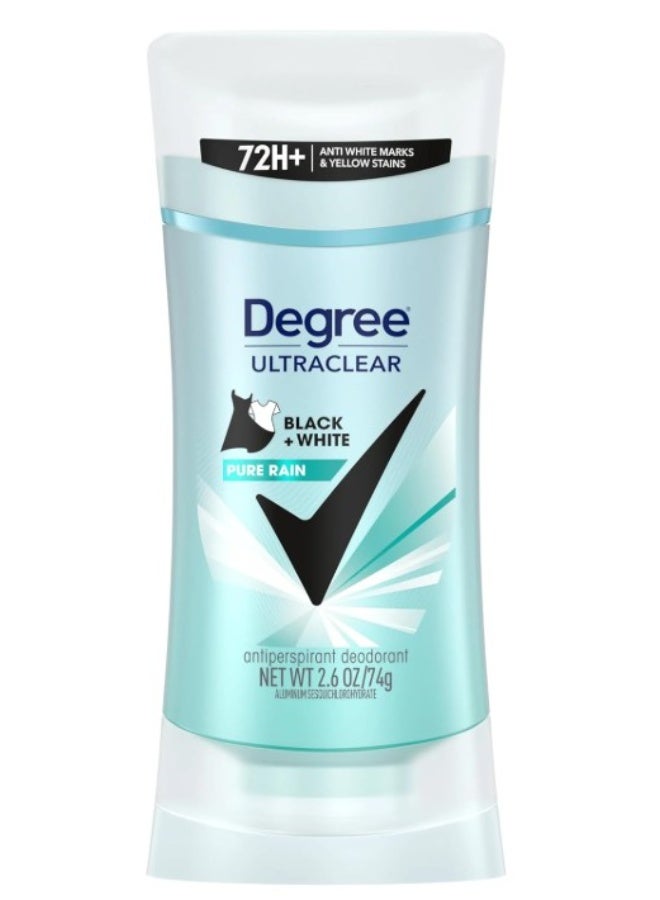 DEGREE UltraClear Antiperspirant Deodorant Black + White Pure Rain 74g for Women | 72H Sweat Protection - Image 1