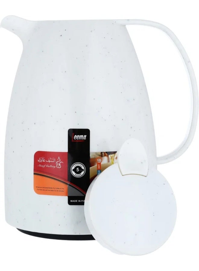 LEEMA thermos, 1 liter, compressor, thermal glass inner container, plastic outer shell - white - Image 4