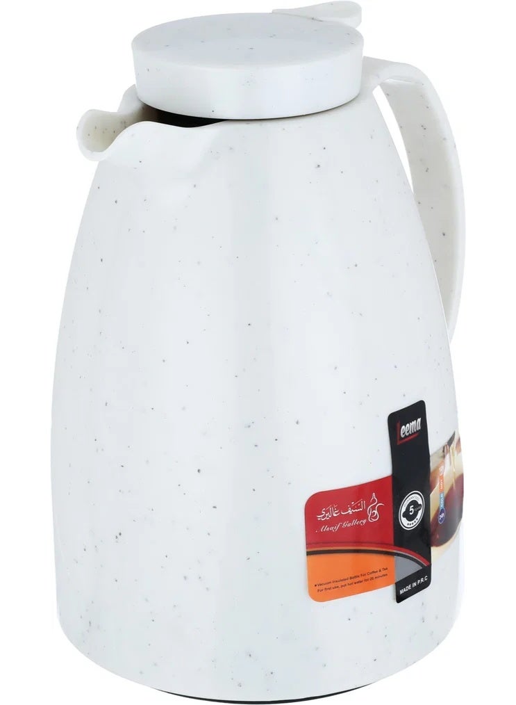 LEEMA thermos, 1 liter, compressor, thermal glass inner container, plastic outer shell - white - Image 3