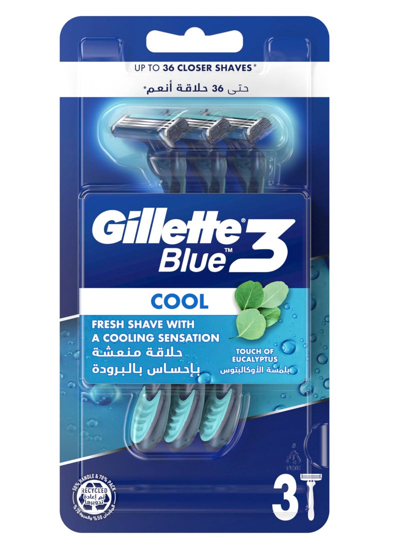 Gillette Gillette Blue 3 Cool Men’s Disposable Razor 3 Count  - Image 1