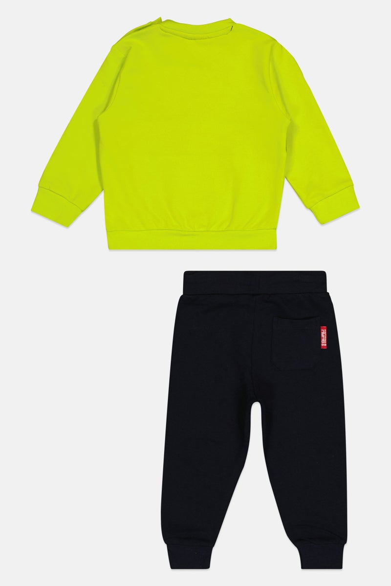 guru G99 By Guru Toddlers Boy 2 Pieces Brand Logo Sweatshirt With Bottom Set, Multicolor - Image 2