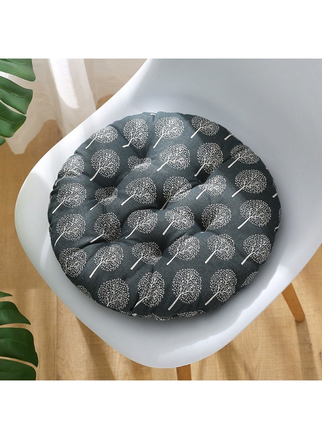 Anna Comfortable Home Office Cotton Linen Breathable Round Chair Cushion - Image 2