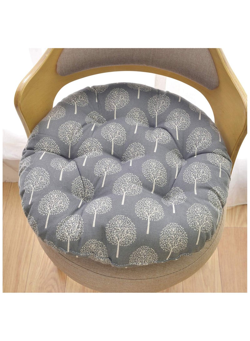 Anna Comfortable Home Office Cotton Linen Breathable Round Chair Cushion - Image 3