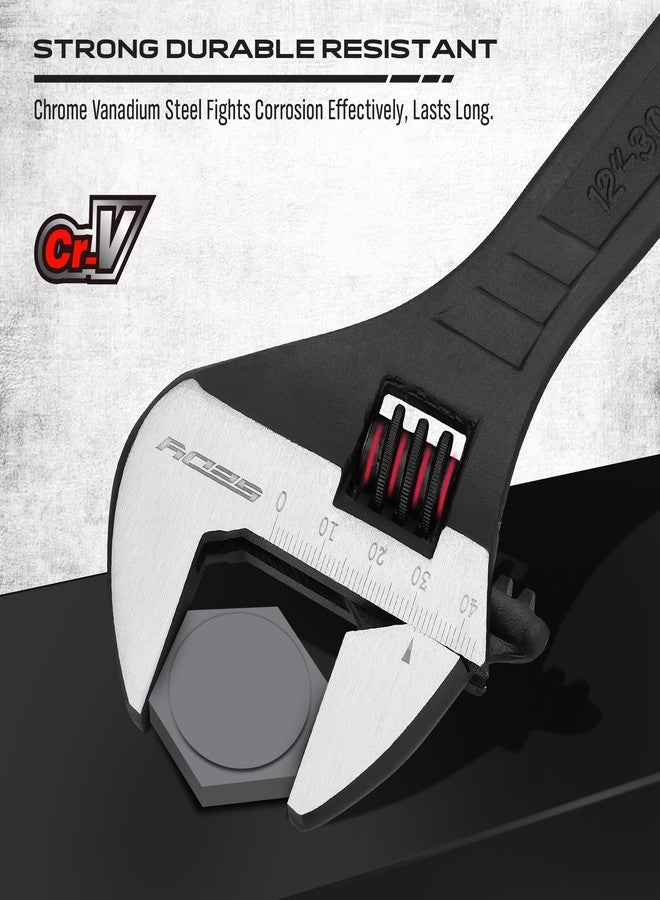 SEDY 12-Inch Adjustable Wrench, Black Oxide Finish Wide Jaw Spanner with Inch/Metric Scale, Premium Drop Forged Steel for Automotive Plumbing and Household Repairs - Image 3