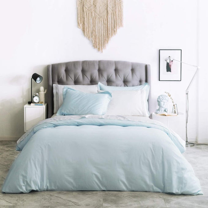LIGHT BLUE DUVET COVER KING 100 COTTON 3 PCS SET 1 NEUTRAL BABY BLUE DUVET COVER WITH ZIPPER TIES 2 PILLOW SHAMS LUXURY SOFT MODERN POWDER BLUE BEDDING SET COMFORTABLE