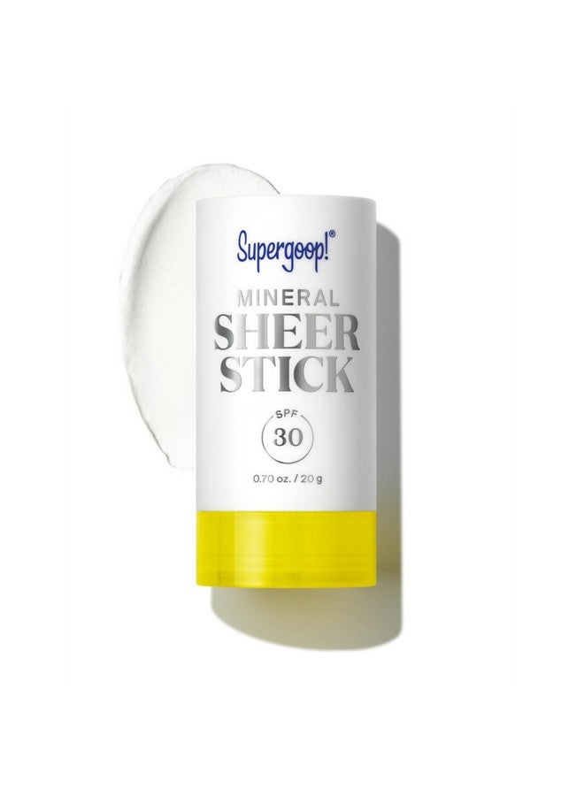 Supergoop! Mineral Sheer Stick SPF 30 Sunscreen - 100% Mineral, Broad Spectrum Sunscreen for Face & Body - Helps Filter Blue Light - Natural Finish - For All Skin Types - 0.7 fl oz - Image 1