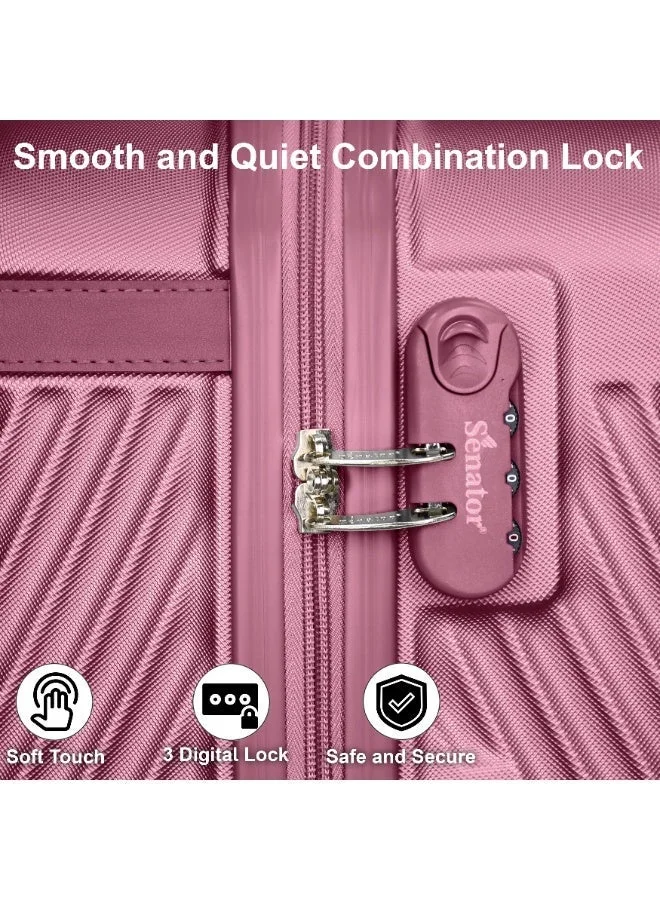 SENATOR Maroon Hard Case Suitcases Trolley Luggage Set For Unisex ABS Lightweight Travel Bags with 4 Spinner Wheels KH1065 Maroon  | Best Price UAE