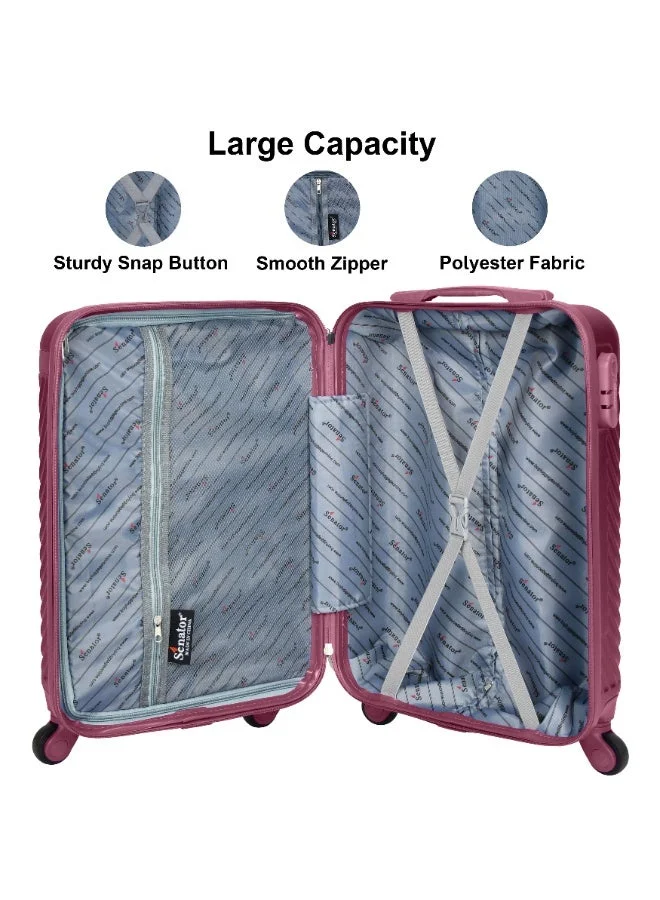 SENATOR Maroon Hard Case Suitcases Trolley Luggage Set For Unisex ABS Lightweight Travel Bags with 4 Spinner Wheels KH1065 Maroon  | Best Price UAE
