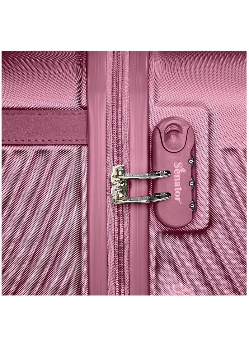 SENATOR Maroon Hard Case Suitcases Trolley Luggage Set For Unisex ABS Lightweight Travel Bags with 4 Spinner Wheels KH1065 Maroon  | Best Price UAE