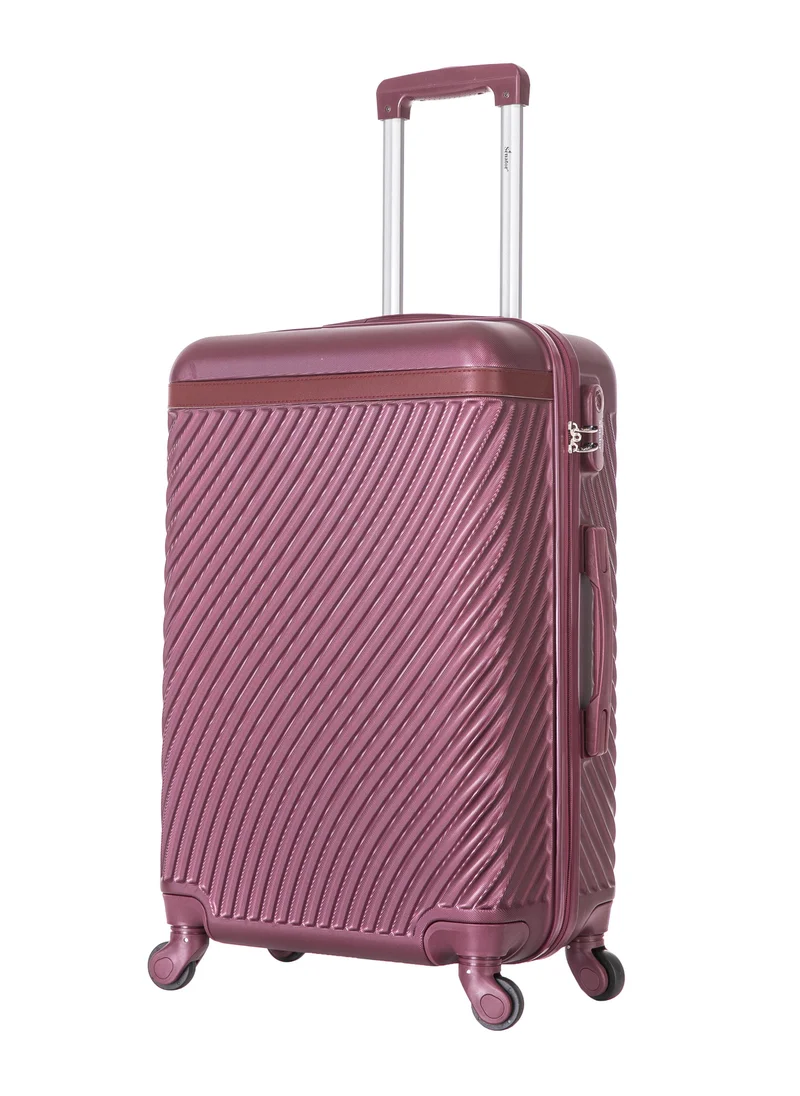 سيناتور Hard Case Suitcases Trolley Luggage Set For Unisex ABS Lightweight Travel Bags with 4 Spinner Wheels KH1065 Maroon