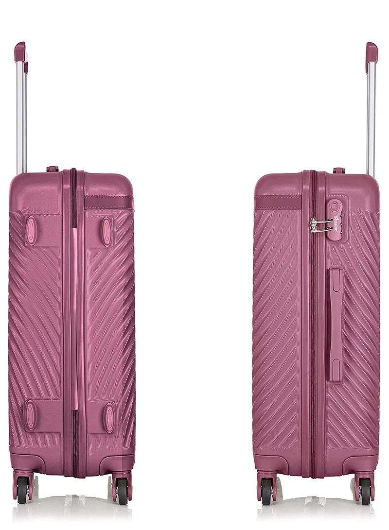 SENATOR Hard Case Suitcases Trolley Luggage Set For Unisex ABS Lightweight Travel Bags with 4 Spinner Wheels KH1065 Maroon