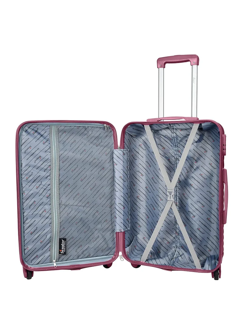 SENATOR Hard Case Suitcases Trolley Luggage Set For Unisex ABS Lightweight Travel Bags with 4 Spinner Wheels KH1065 Maroon