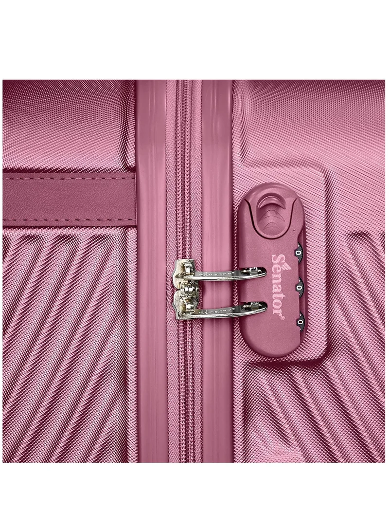 SENATOR Hard Case Suitcases Trolley Luggage Set For Unisex ABS Lightweight Travel Bags with 4 Spinner Wheels KH1065 Maroon