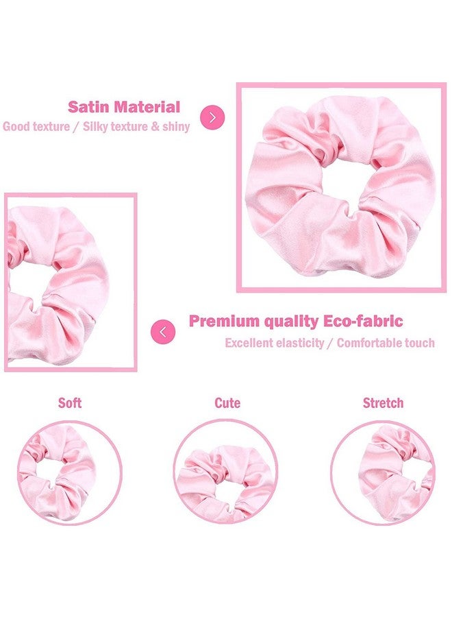FAMEZA Cute Satin Hair Scrunchies for Girls, Soft as such Silk, Elastic Bands Ponytail Holder Hair Accessories, 12 Pack - Image 4