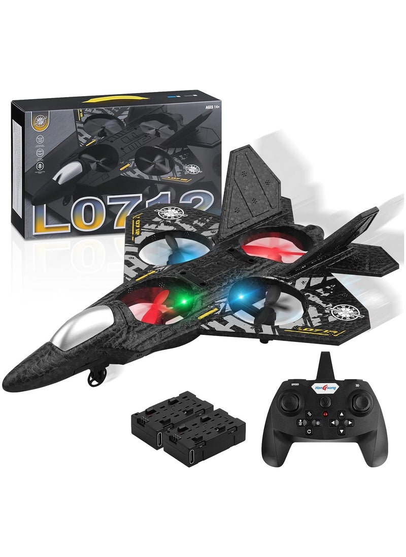 Generic - Henakmsl RC Plane, 2.4GHz Remote Controlled Aeroplane L0712 Quadcopter Floating Fighter Aircraft RC Aeroplane RTF for Beginners/Children/Adults, APlane Toy with Coloured Lights USB Charging - Image 1
