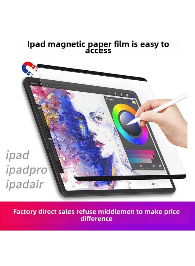 IPad Like Paper Film Pro11 Flat Matte Handwritten Painting Film Paper Feeling Detachable Mini5 Magnetic Film Suitable-Color:Magnetic Absorbing Paper Film (Anti-blue Light) Bare Film-Dimensions:Ipadm