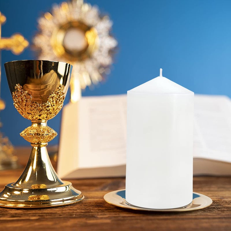 HOSVOT Pillar Candles 3 X 4  6  And 8 Inches  Large Handmade Candles Set Of 3  White Decorative Candles For Wedding  Home Decoration  Dinner  Church - Image 5
