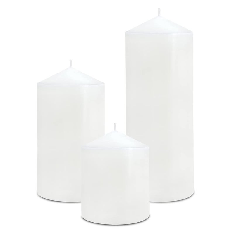 HOSVOT Pillar Candles 3 X 4  6  And 8 Inches  Large Handmade Candles Set Of 3  White Decorative Candles For Wedding  Home Decoration  Dinner  Church - Image 1