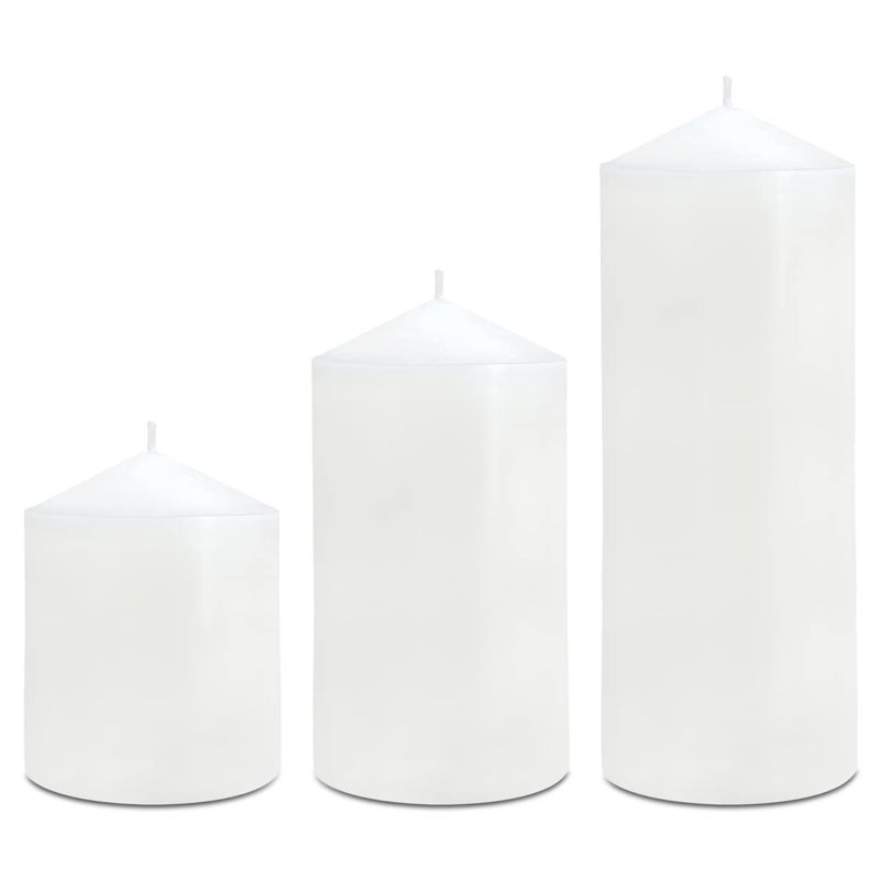 HOSVOT Pillar Candles 3 X 4  6  And 8 Inches  Large Handmade Candles Set Of 3  White Decorative Candles For Wedding  Home Decoration  Dinner  Church - Image 3