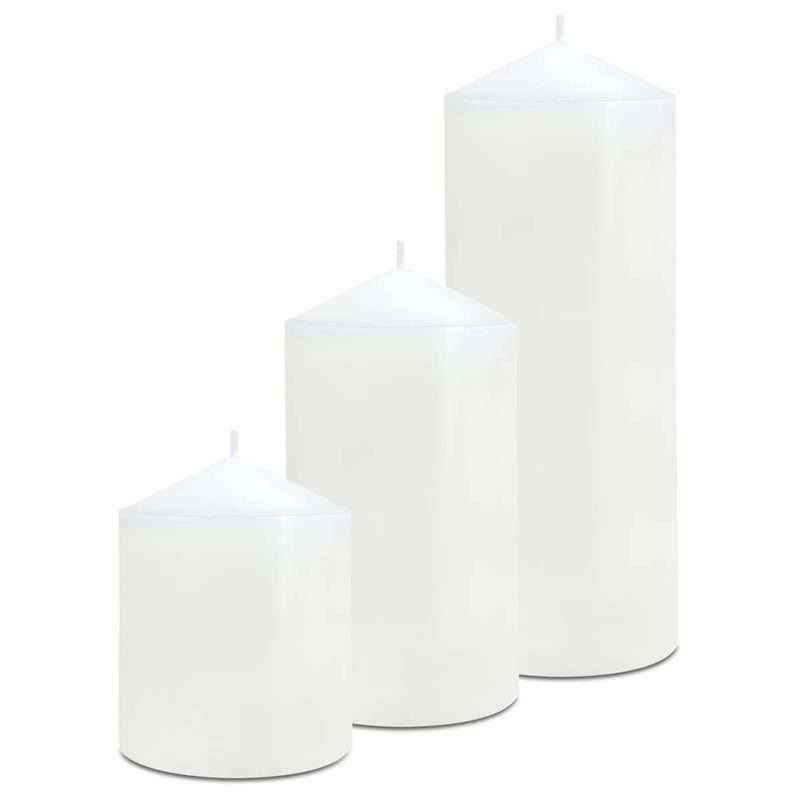 HOSVOT Pillar Candles 3 X 4  6  And 8 Inches  Large Handmade Candles Set Of 3  White Decorative Candles For Wedding  Home Decoration  Dinner  Church - Image 2