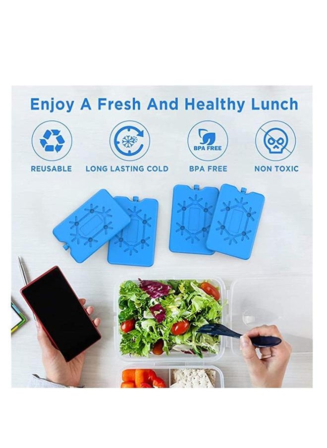 HOMESTAR Ice Packs for Lunch Box, 4 Pcs Reusable Ultra Thin Freezer Long Lasting Coolers, Cooler Bag Work, School, Picnic or Camping Keep Food Fresh Lightweight Design Easy Carrying  - Image 4