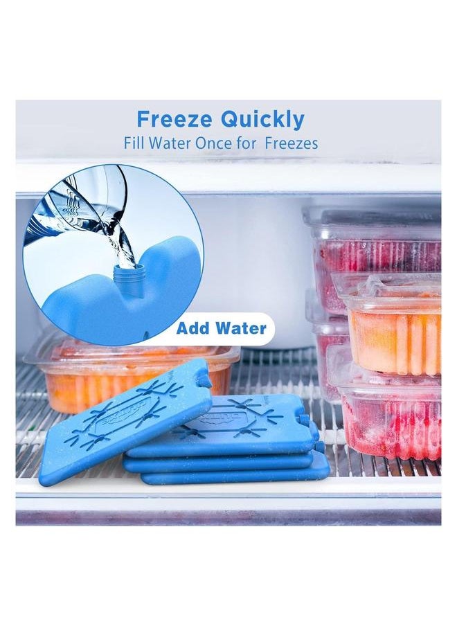HOMESTAR Ice Packs for Lunch Box, 4 Pcs Reusable Ultra Thin Freezer Long Lasting Coolers, Cooler Bag Work, School, Picnic or Camping Keep Food Fresh Lightweight Design Easy Carrying  - Image 3