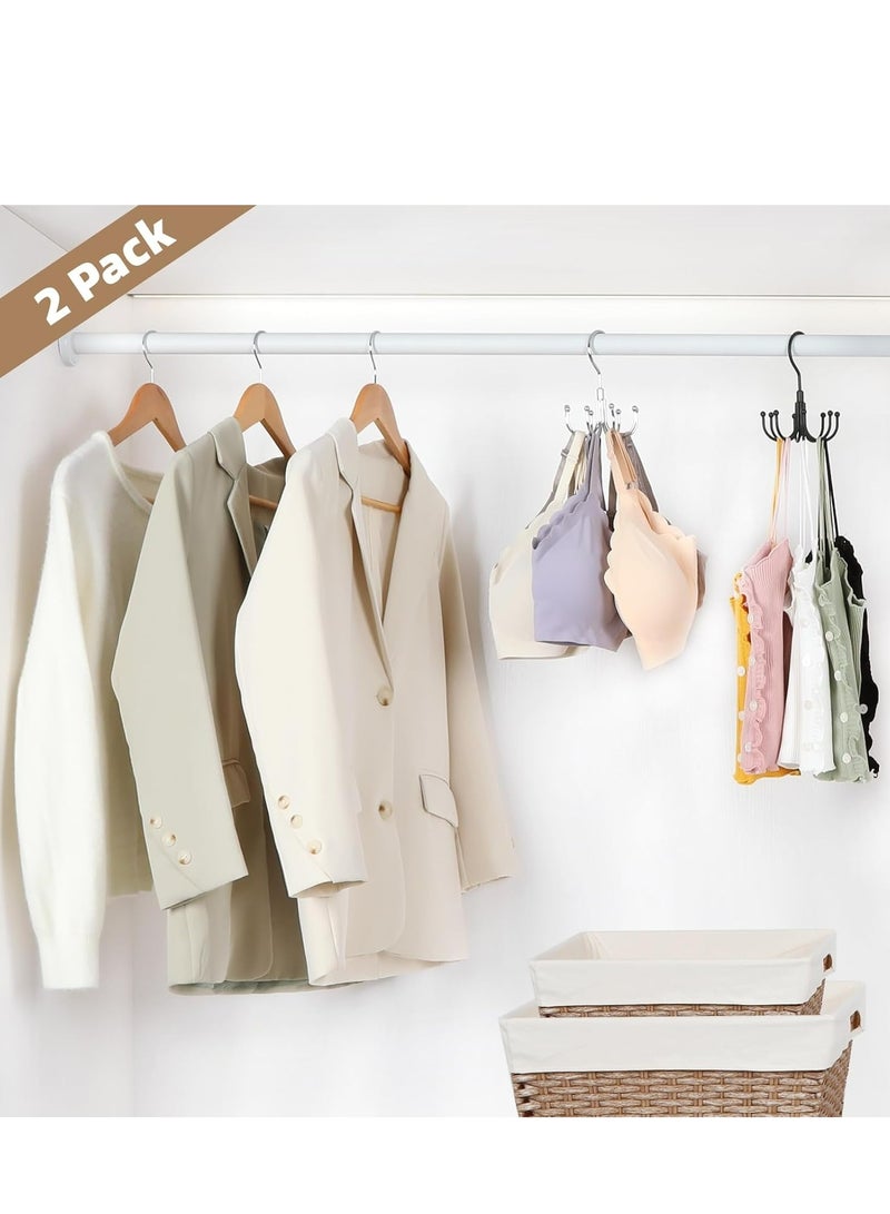 Oasisgalore 2-Pack 360° Rotating Belt Hangers, Wardrobe Organizer with 8 Hooks for Belts, Ties, Scarves (Silver).  - Image 5