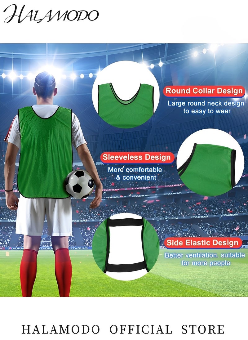 Generic Adult's Soccer Scrimmage Vests Outdoor Sport Pinnies Soccer Jersey Training Vests Football Daily Practice Vests Breathable Loose Vest for Team & Athlete & Youth  - Image 4