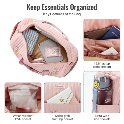 GoBabyMart Women’s Travel Duffel Bag – Large Weekender & Overnight Travel Bag with Wet Pocket, Carry-On Friendly, Ideal as Hospital or Maternity Bag for Labor and Delivery - Image 5