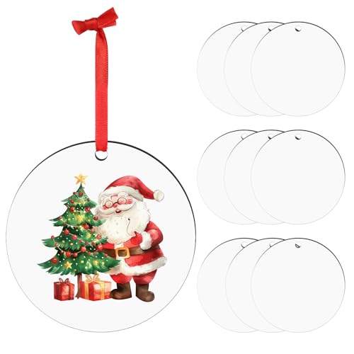 Valyria Sublimation Ornaments Blanks Bulk Wood Sublimation Christmas Ornament Blanks White Blank Christmas Tree Hanging Ornaments for Crafting DIY Personalized Xmas Tree Decor Keepsake Gift - Image 1
