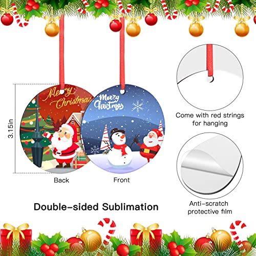 Valyria Sublimation Ornaments Blanks Bulk Wood Sublimation Christmas Ornament Blanks White Blank Christmas Tree Hanging Ornaments for Crafting DIY Personalized Xmas Tree Decor Keepsake Gift - Image 2