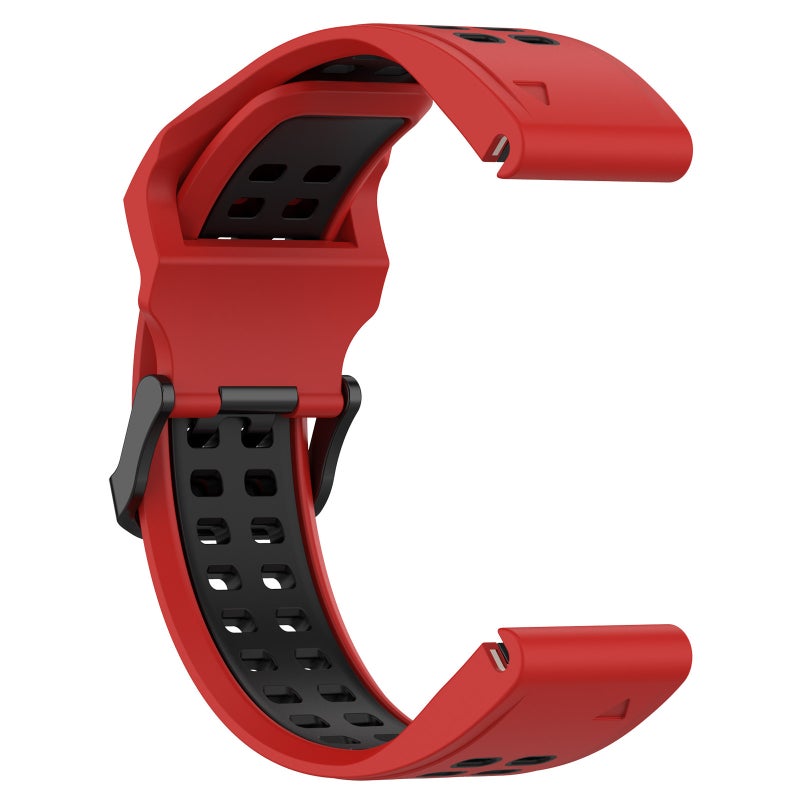 S-TOP For Garmin Instinct 2X Solar Two Color Reverse Buckle 26mm Silicone Watch Band(Red+Black) - Image 2