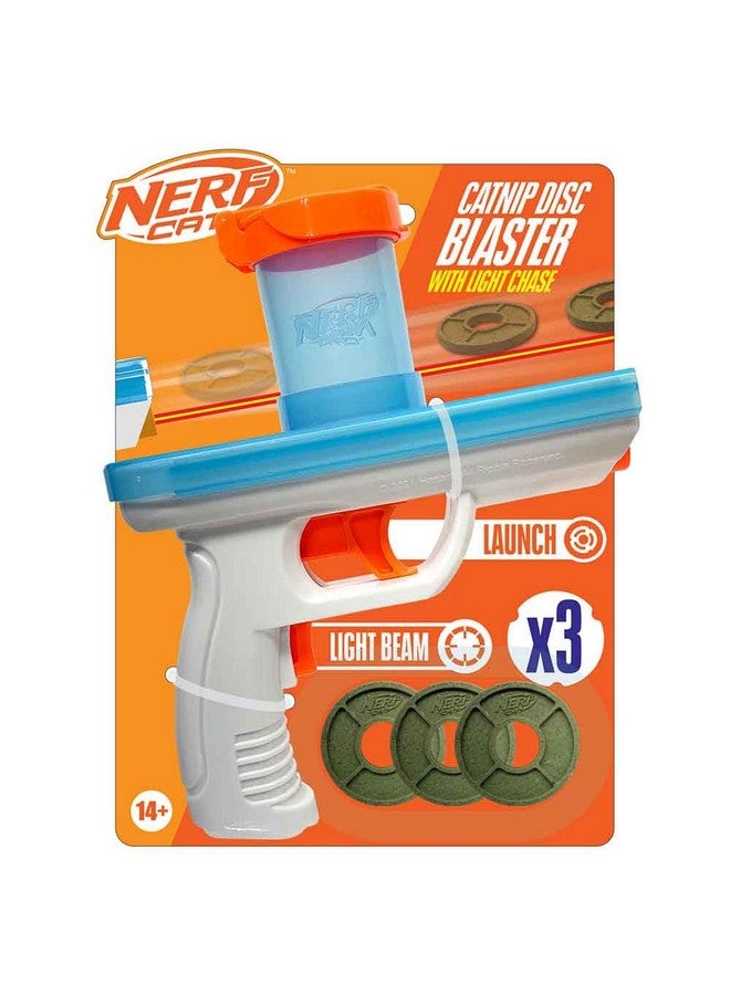 نيرف مسدس كاتنيب من نيرف كات 7.88 بوصة مع 3 أقراص كاتنيب - عبوة من 3 قطع - أبيض/أزرق شفاف/برتقالي