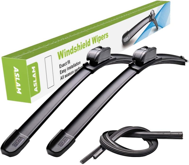ASLAM 24"+22" Windshield Wiper Blades All-Season Type-G for Original Replacement and Refills Replaceable - Image 1