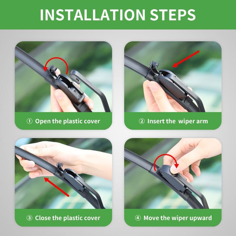 ASLAM 24"+22" Windshield Wiper Blades All-Season Type-G for Original Replacement and Refills Replaceable - Image 5