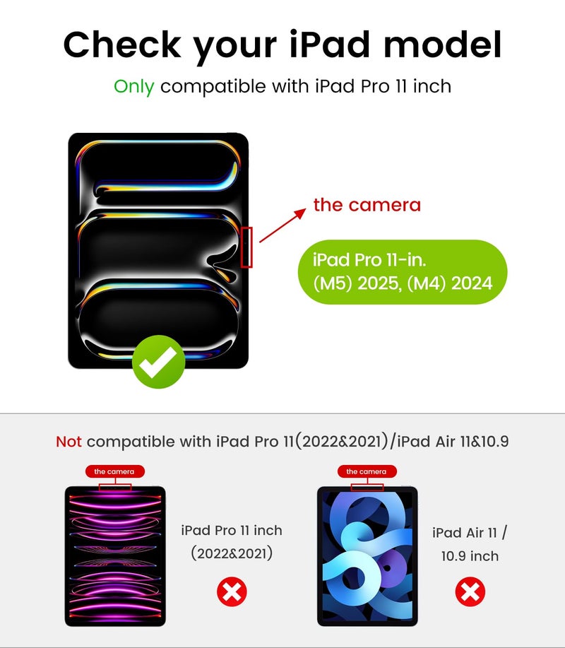 EZ-GLAZ-2 Pack for iPad Pro 11 Inch Screen Protector M5/M4 (2025/2024), Military-Grade Shatterproof, 9H+ Tempered Glass with Installation Box, Anti-Scratch, Apple Pencil Compatible, HD Clarity, Bubble Free - Image 2