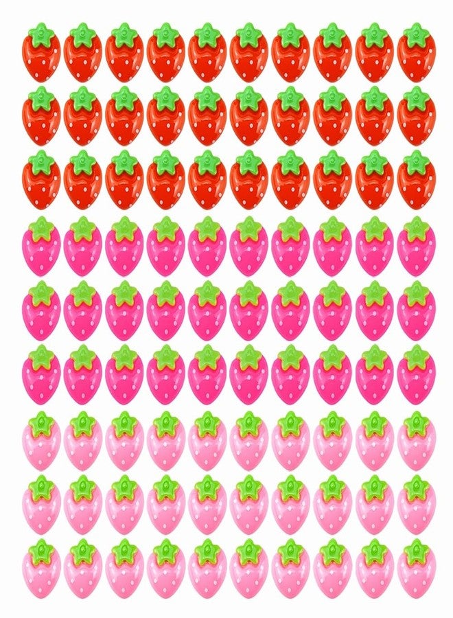 SaktopDeco 90 PCS Resin Strawberry with No Holes Flat Back Strawberry Resin Charms Bulk Embellishments for Crafts Accessories - Image 4