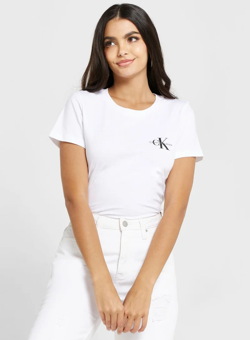 Calvin Klein Jeans 2 Pack Round Neck Logo T-Shirt