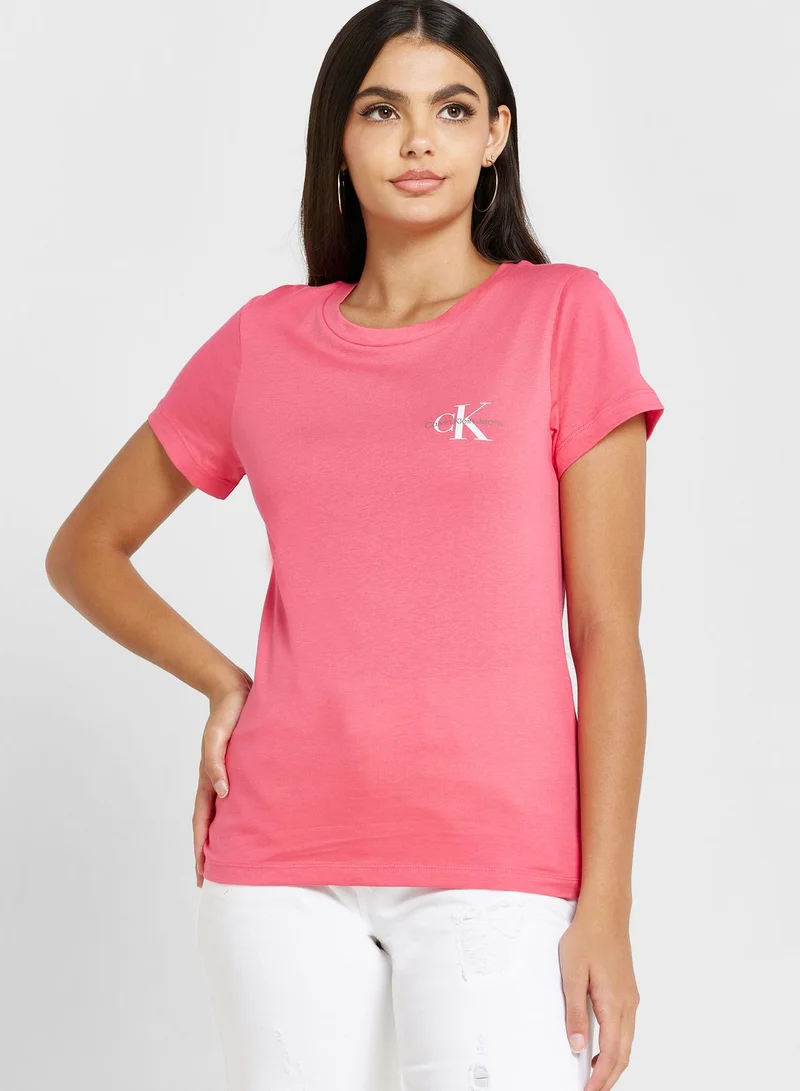 Calvin Klein Jeans 2 Pack Round Neck Logo T-Shirt
