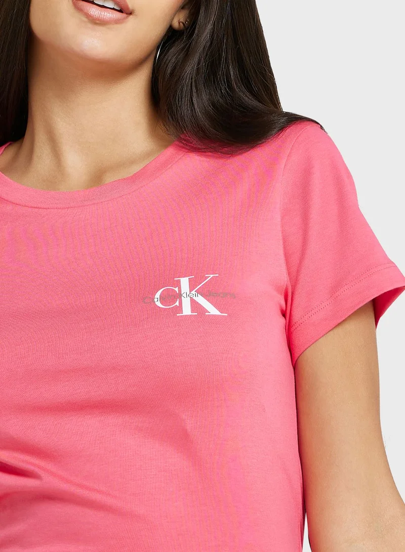 Calvin Klein Jeans 2 Pack Round Neck Logo T-Shirt