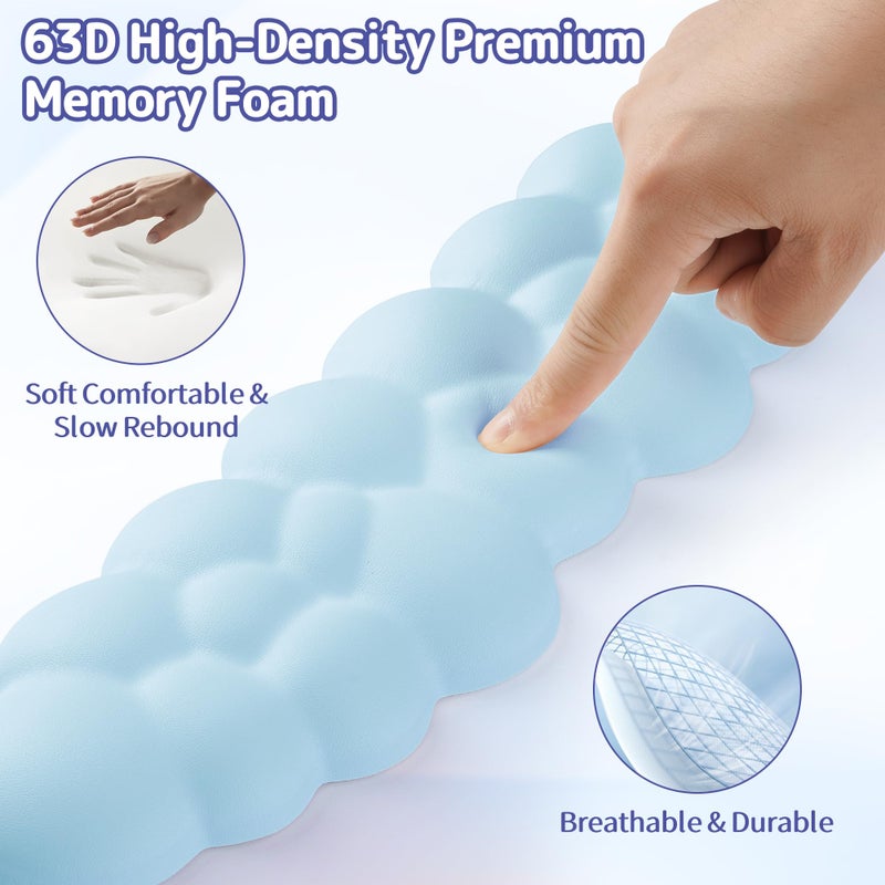 Sushret Cloud Wrist Rest Keyboard, Cloud Keyboard Wrist Pad Set with PU Leather Memory Foam, Cute Arm Rest for Palm Support, PC/Gaming Desk Accessories/Office Setup/Computer Hand Cushion - Blue - Image 4