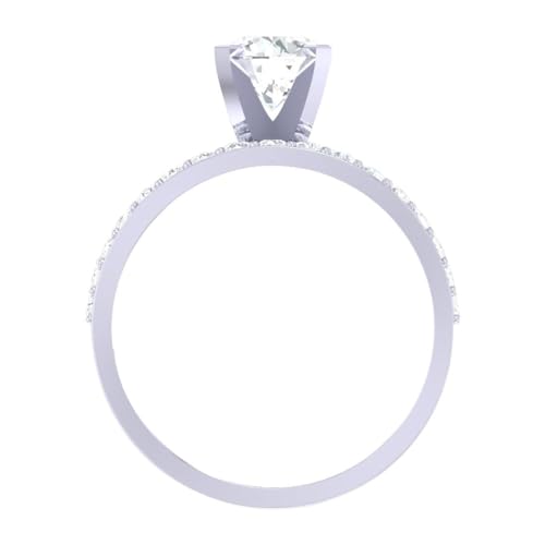 CLARA Made with Swiss Zirconia 925 Sterling Silver Round Solitaire Ring Gift for Women and Girls - Image 4