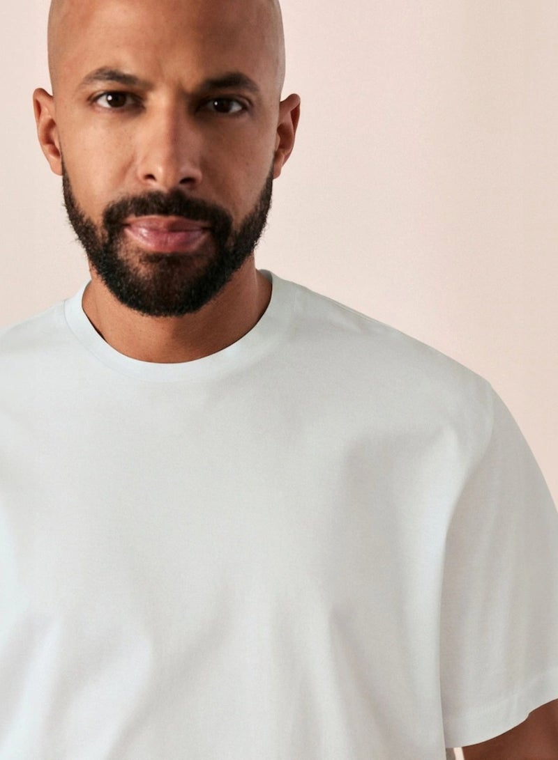 Huitich Cotton Short Sleeve T-Shirt White, Size M - Image 5