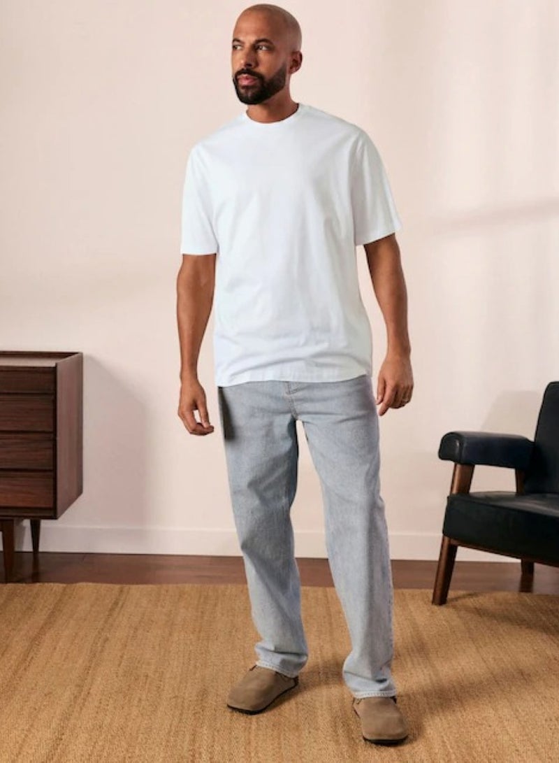 Huitich Cotton Short Sleeve T-Shirt White, Size M - Image 2