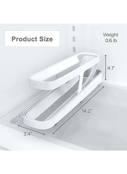 Brahmani Retailer BRAHMANI Polypropylene 2Tier Rolling Egg Dispenser For 1214 Eggs SpaceSaving And Durable Storage Solution With GravityFed Design Ideal For Fridge And Pantry White Rectangular  - Image 3