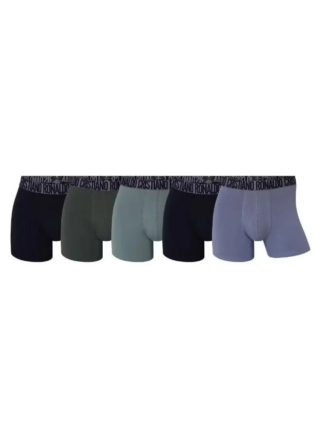 سي ار7 CR7 Men’s 5-Pack Stretch Cotton Trunks – Multicolor Boxer