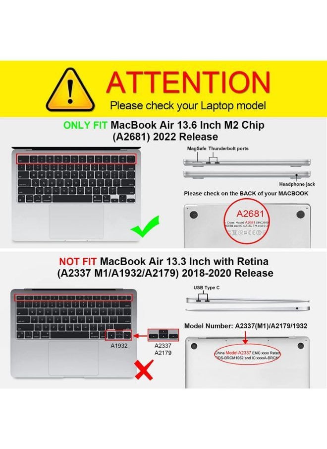 Fintie Case Compatible with MacBook Air M2 Chip 13 Inch (2022 Release) A2681,A3113,A3240 Ultra Thin Hard Shell Protective Snap Case Compatible with MacBook Air 13.6 Inch Retina, Clear